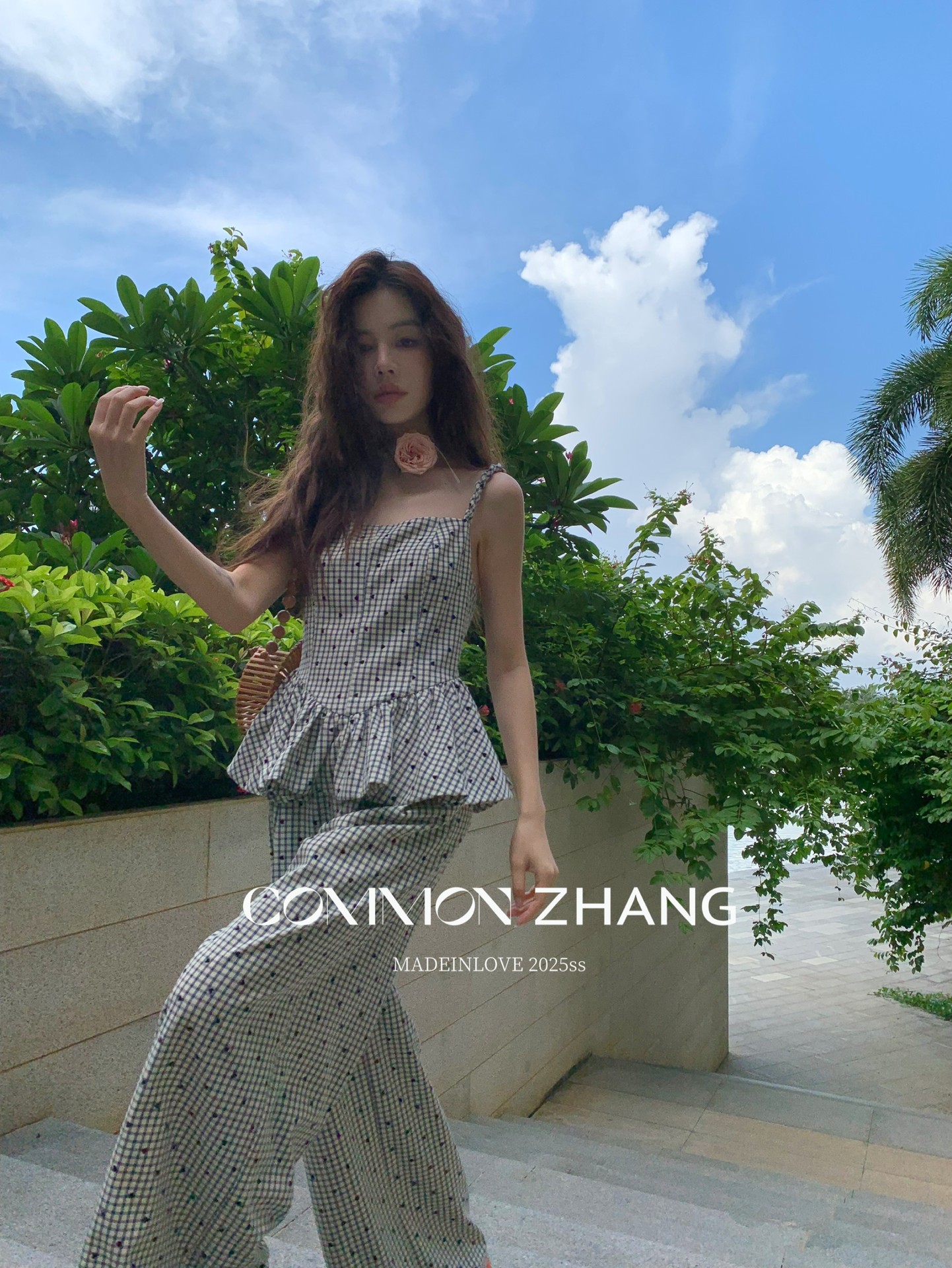 CZ ZHANG Summer Korean stylish striped checkered polka dot drape floor-length wide-leg versatile casual pants A24286 pic 9