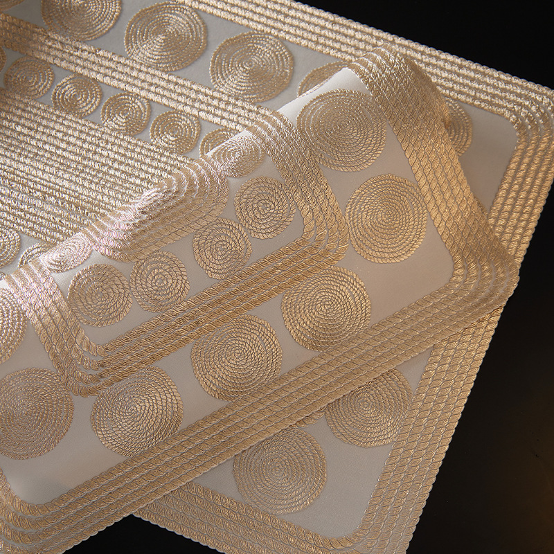 跨境新款注塑餐垫层层圈餐垫隔热垫高级感餐垫轻奢风详情1