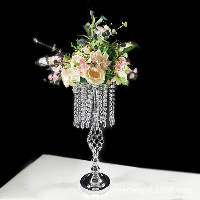 Wedding props, table flowers, crystal candlesticks, twisted flower ornaments, accessories, Western dining table decorations, electroplated road leads, cross-border consignment pic 21