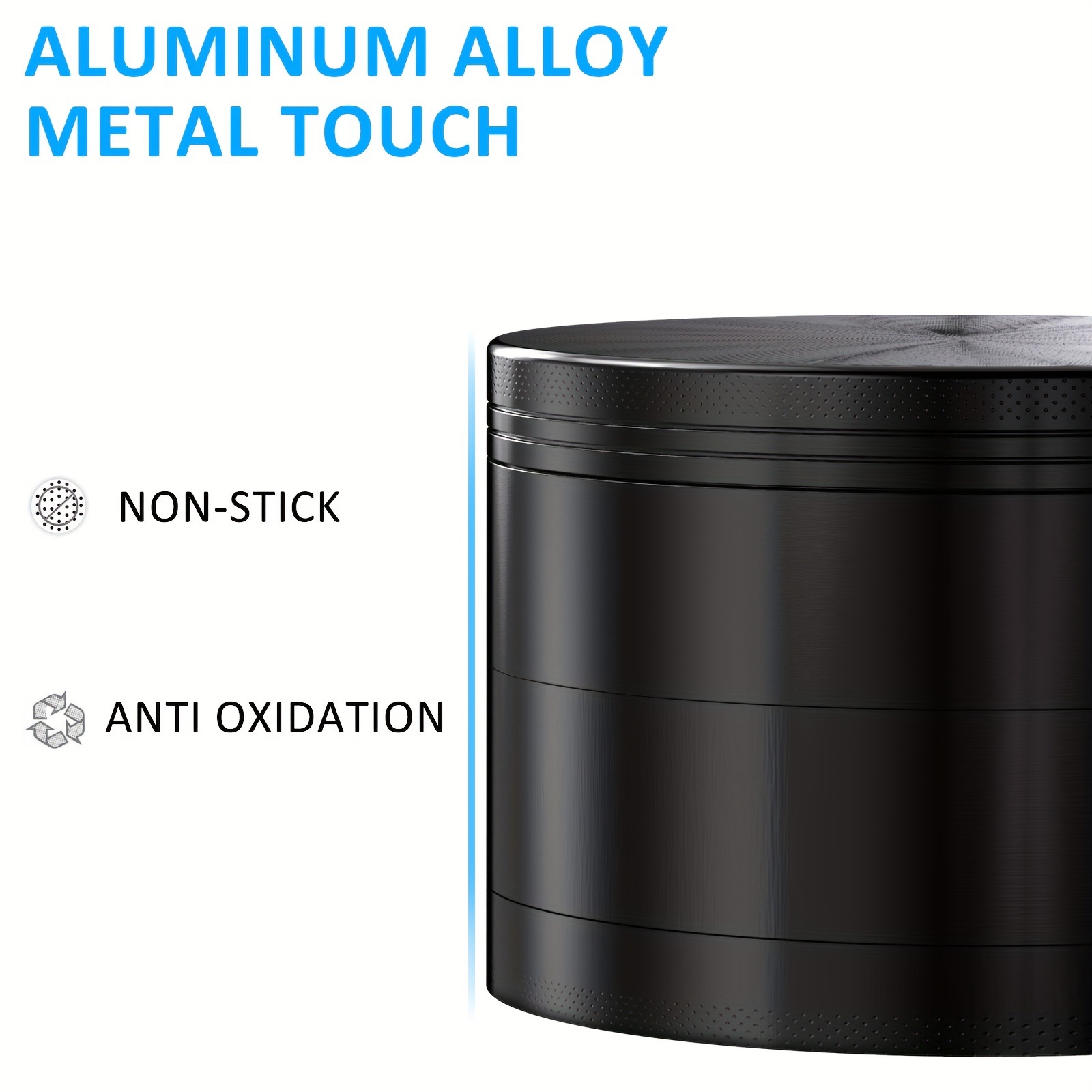 源头直销平板锌合金磨烟器 四层磁吸金属烟草香料研磨器 Grinder详情4