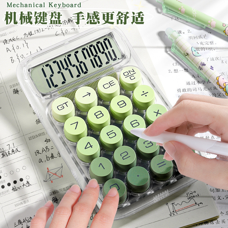 跨境爆款透明大屏幕大按键高颜值计算器便携式学生办公专用详情3