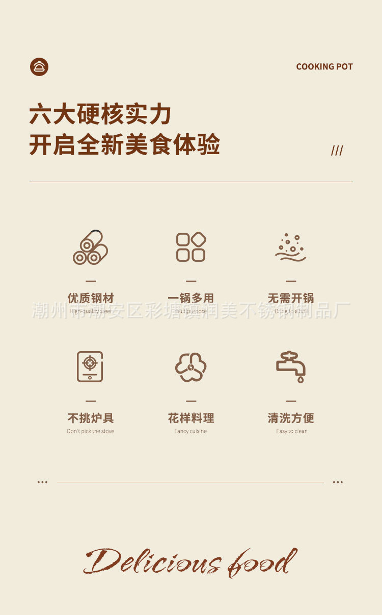 永康跨境不锈钢炒锅双耳炒菜锅饭店用加厚厨师大炒锅配商用电磁炉详情3