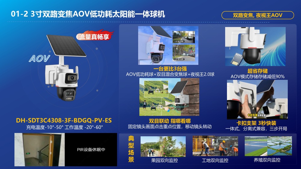 大华600万太阳能一体机4G电池变倍变焦集成监控系统AOV夜视王新款球机详情3