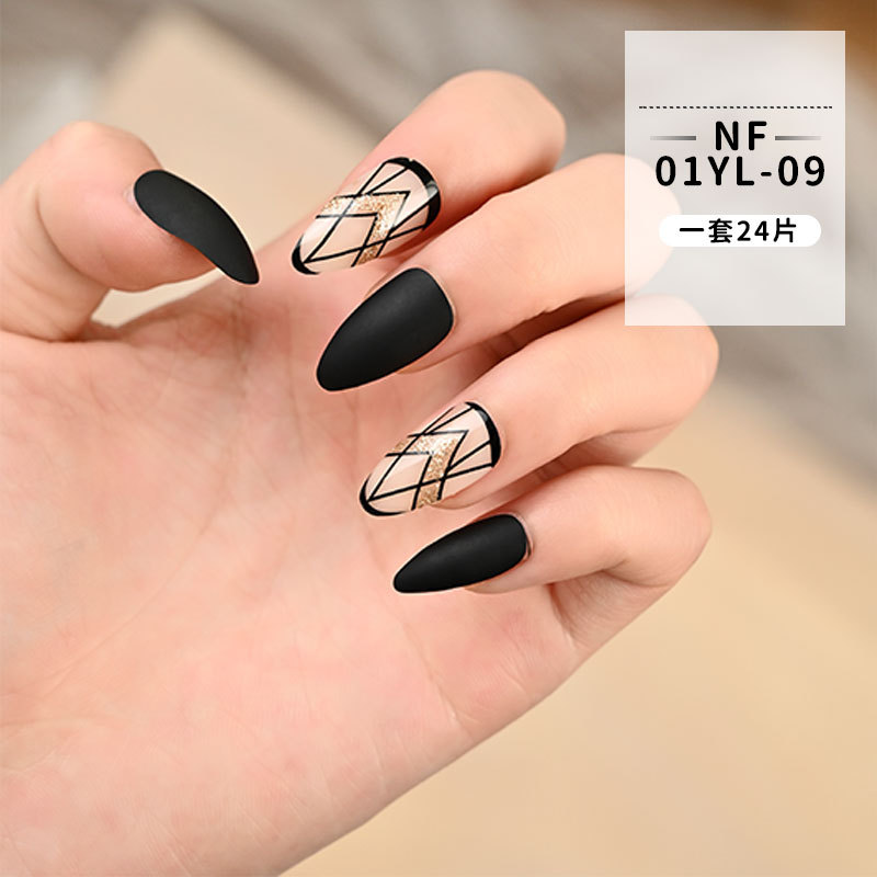 European and American matte long nail patches, wearable nails, 24-piece box nail patches, finished fake nail patches pic 10