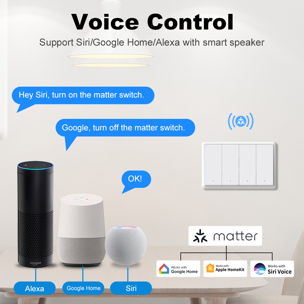 Matter+WIFI magnetic hold, single fire, zero fire, US-spec push-button switch, Homekit direct connection, Tuya APP direct connection pic 3
