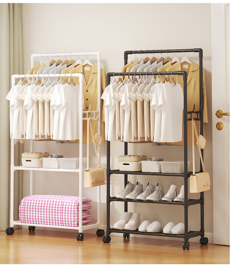 Cross-border best-selling simple multi-functional all-in-one shoe and hat rack, home bedroom storage rack, clothes drying rack, coat rack pic 14