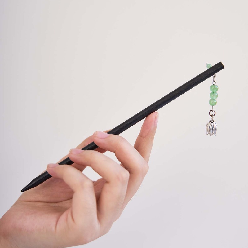 古风发簪女木质钗子流苏步摇高级感新中式盘发器马面裙汉服禾木簪详情12