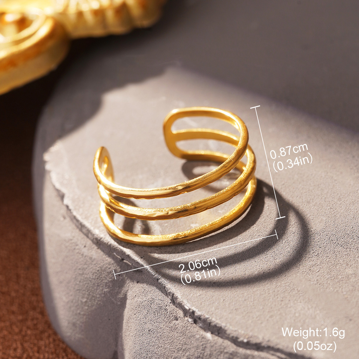 Wholesale of fashionable and versatile titanium steel, stainless steel leaf oval lines, niche and light luxury, adjustable opening rings pic 28