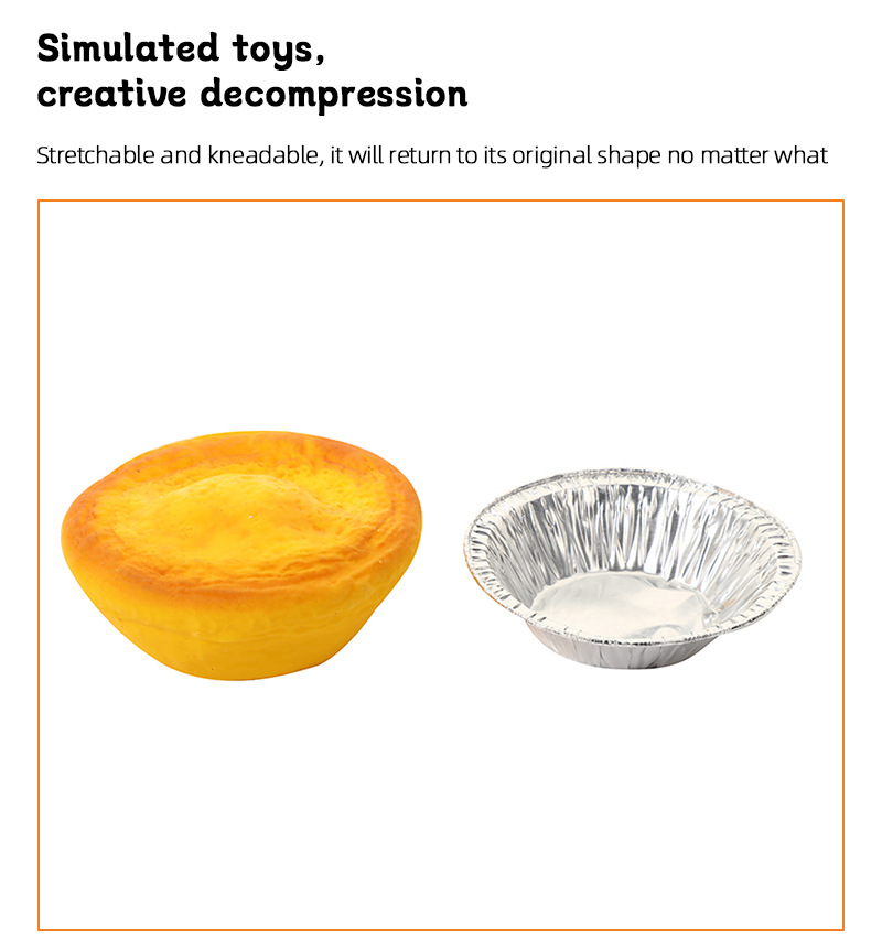 Venting egg tarts, squeezing and pinching fun, small toys, street stall, stress-relieving, flour egg tarts, fun and novel, unique and funny, stress-relieving pic 6