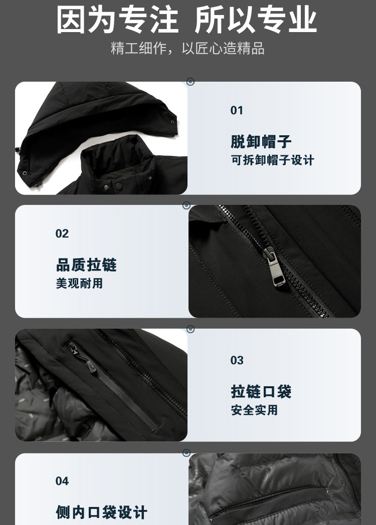 中年男士冬季新款羽绒服连帽脱卸内胆爸爸装加厚保暖休闲羽绒外套详情7