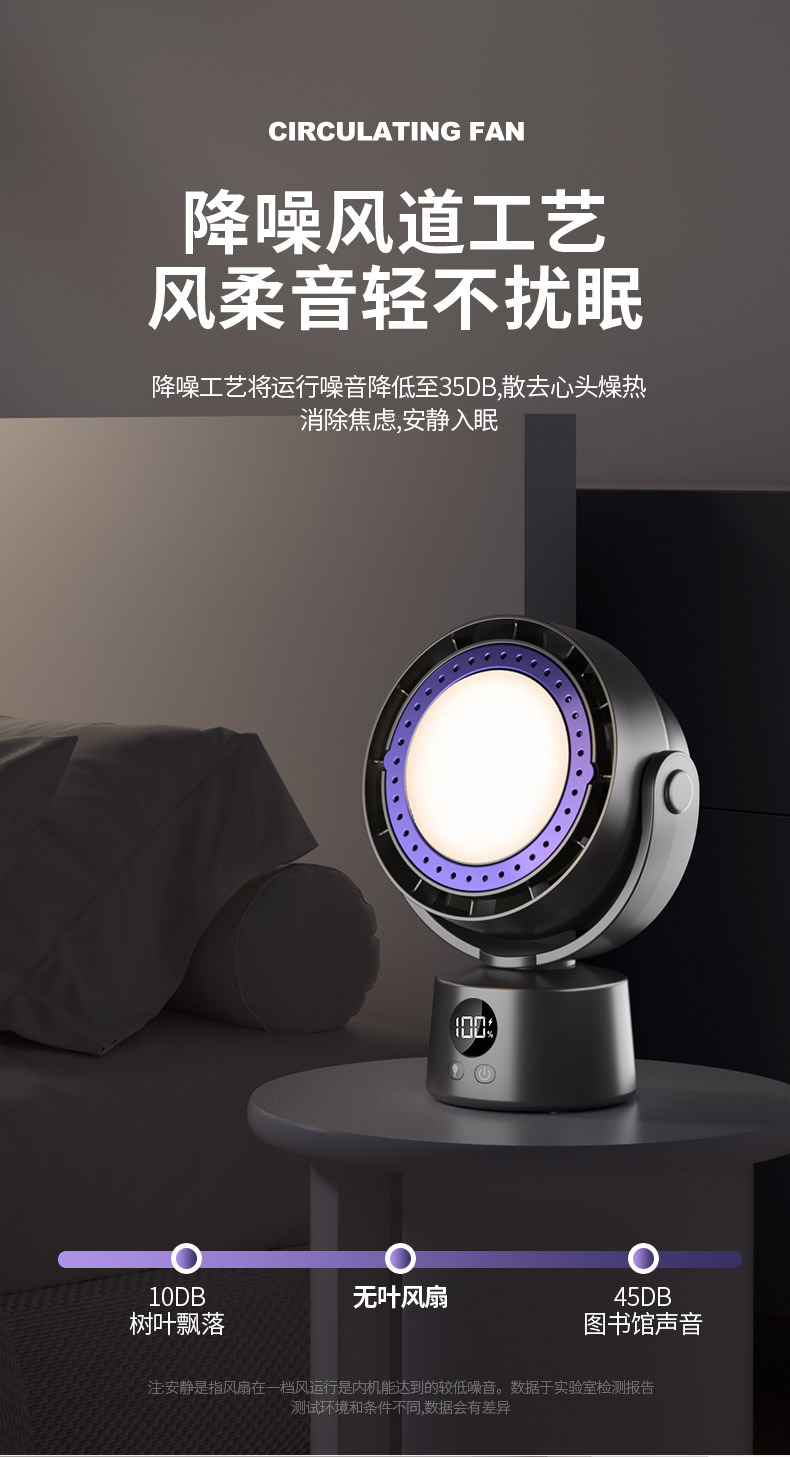 Silent usb small fan turbine powerful desktop hanging digital display electric fan, desktop stepless adjustment fan M141 pic 14