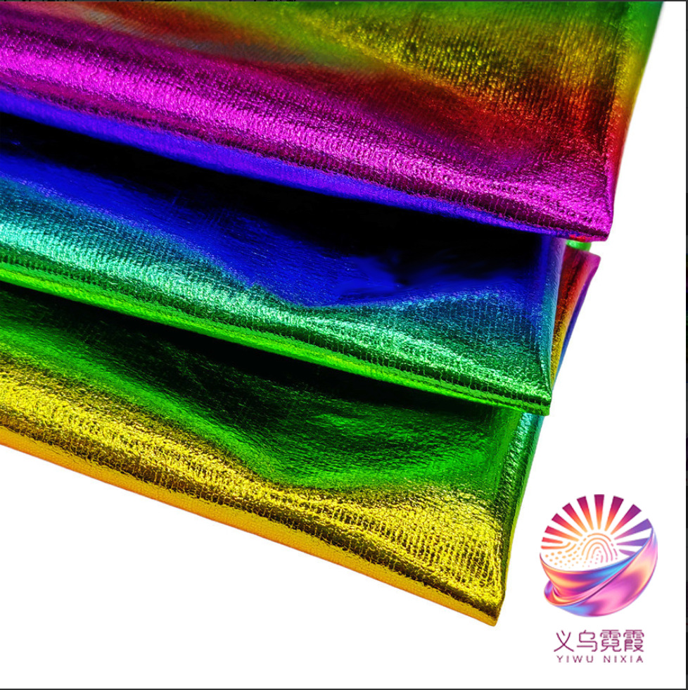 七彩条纹烫金布双面弹彩虹舞台服装天使翅膀独角兽数码装饰材料烫金箔包装详情12
