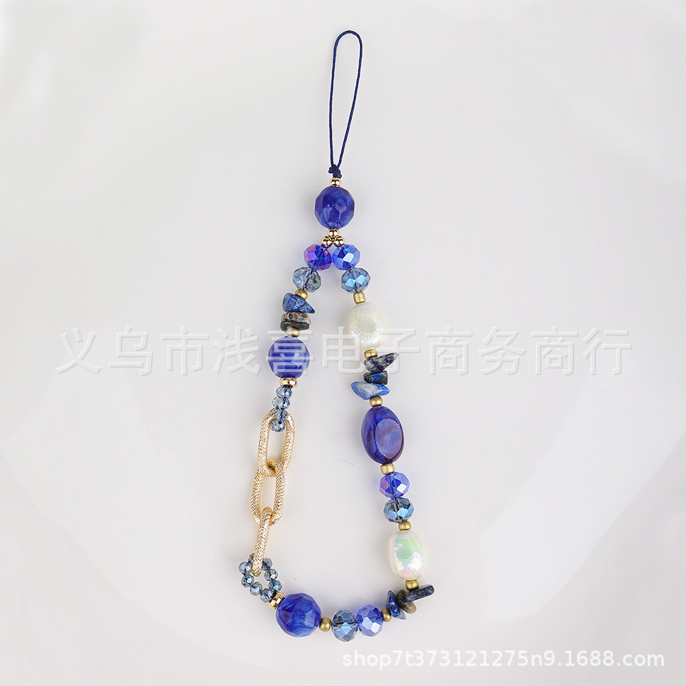 Natural stone, colored stone beads, Baroque mobile phone chain, short wrist strap, chain splicing hanging rope, jewelry hanging ornaments, other hanging ornaments finished products pic 6