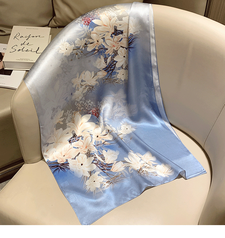 杭州真丝桑蚕丝高端秋冬新款长条丝巾复古法式新款国风围巾女批发详情18