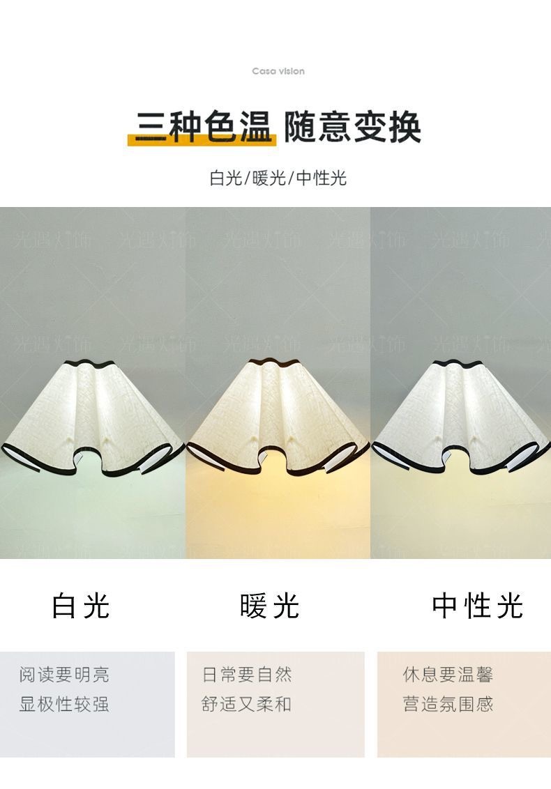 落地灯美式复古百褶客厅沙发装饰氛围灯北欧极简护眼卧室床头灯具详情14