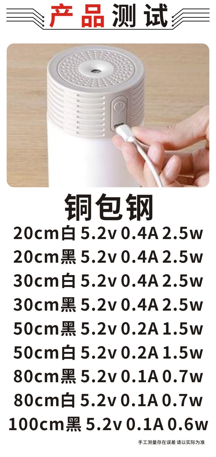 源头工厂type-c充电线小音箱剃须刀电源线配机线数据线短线2030cm详情4