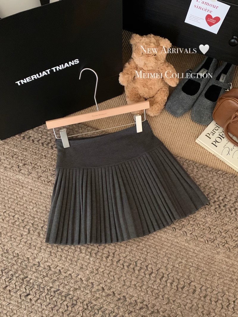 (毛呢加厚好质量+裤+拉链＋内衬）小百褶百褶裙短裙A字半身裙春秋详情13