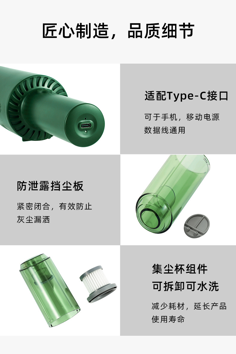 跨境新款车载吸尘器手持无线便携汽车专用单滚珠吸尘器超强大吸力详情18