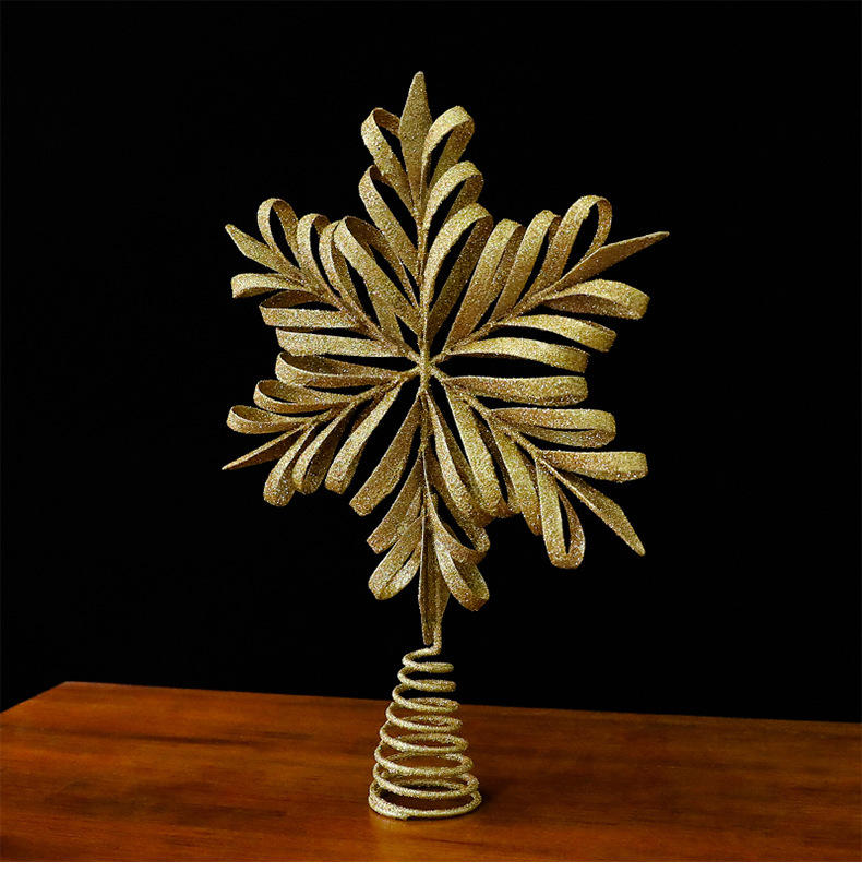 New iron Christmas tree top star decorative item, Christmas scene arrangement, Christmas tree decoration, tree top star pic 7