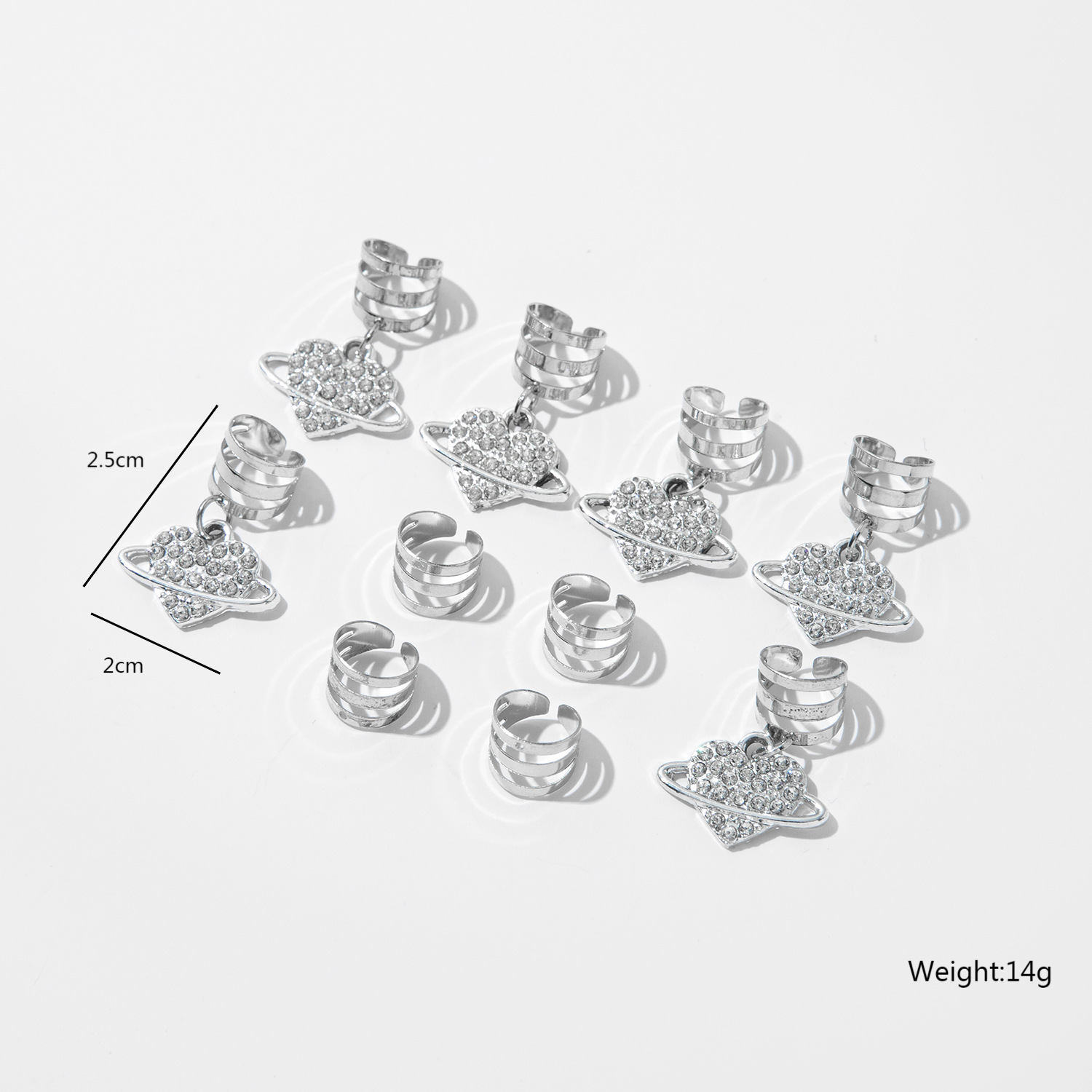 A 10-piece DIY hair accessory buckle set featuring cross-border dreadlocks, open hair bands, hollowed-out five-pointed stars, butterflies and hearts pic 23