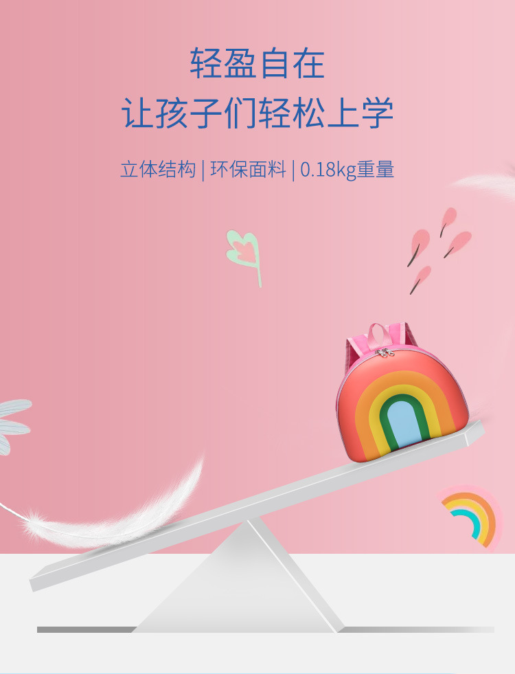 韩版彩虹儿童背包幼儿园书包甜甜圈3-5岁6男女孩可爱双肩包幼儿园详情2