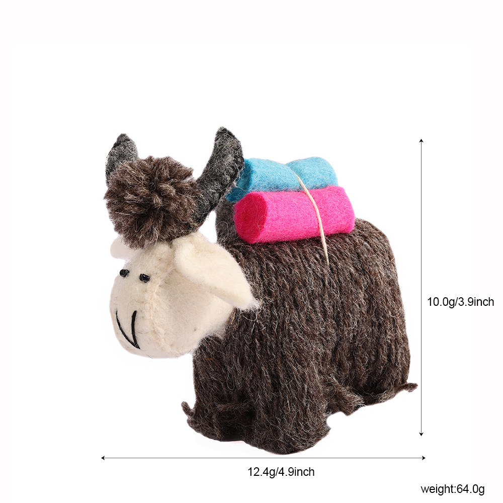 羚羊尼泊尔羊毛毡挂件可爱立体毛绒仔挂件车载钥匙扣挂饰包包挂件详情1
