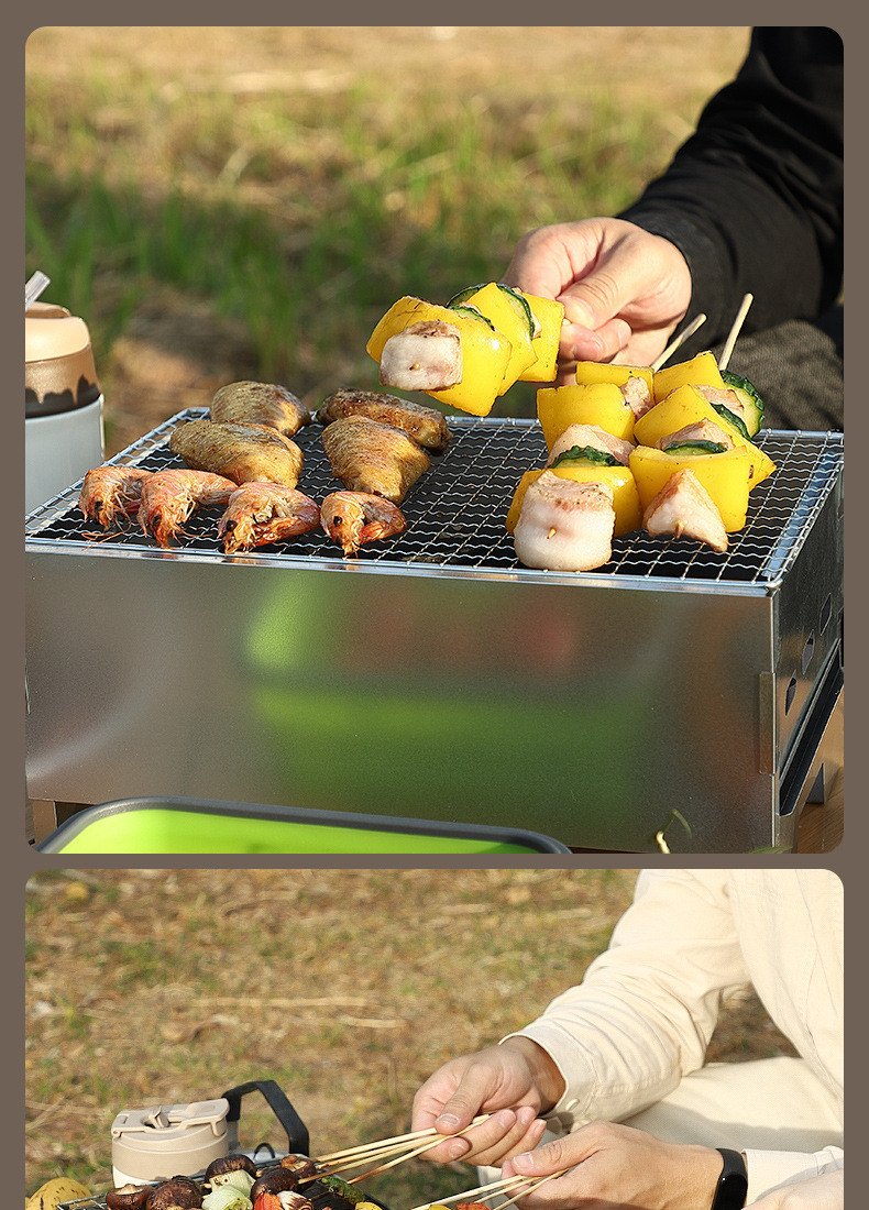 烧烤炉户外烧烤架家用 木炭烤炉BBQ便携露营桌面小炉烤肉烤串炉详情20