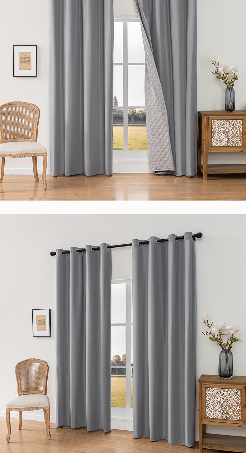 New winter cross-border cotton curtains windproof, warm, thickened, heat-insulating and cold-proof cotton sandwich finished export curtains curtains pic 11