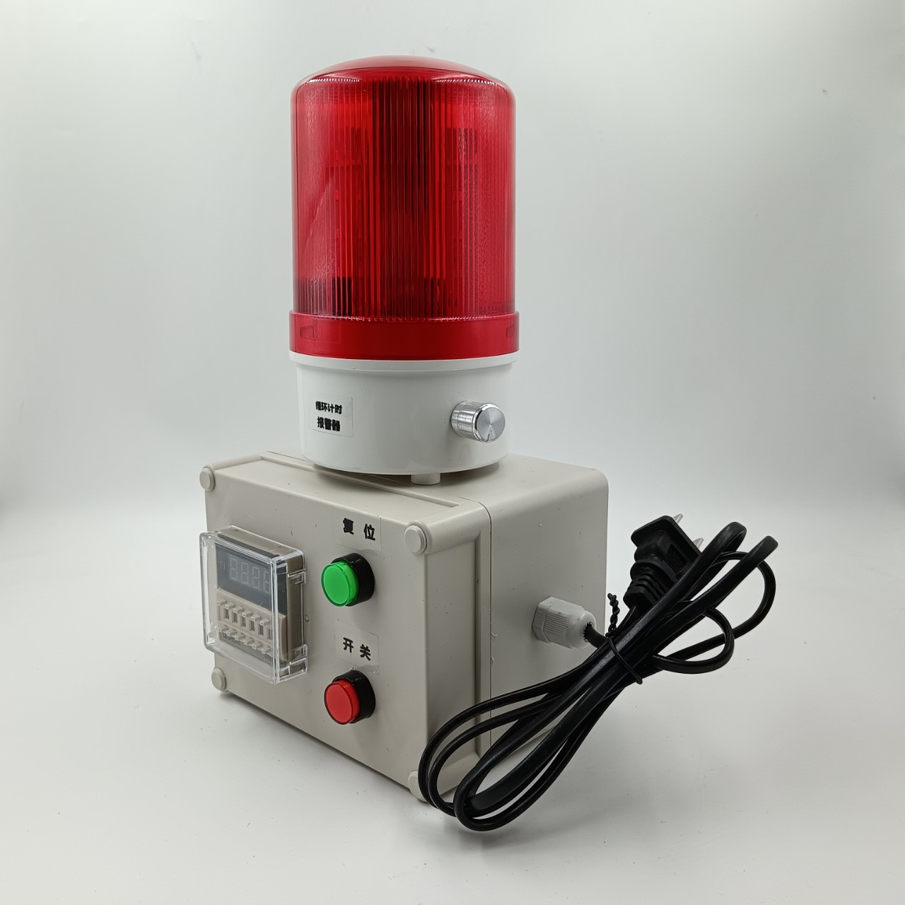 定时间报警器计时报警器工业机器设备工作提醒循环声光报警器220v详情2