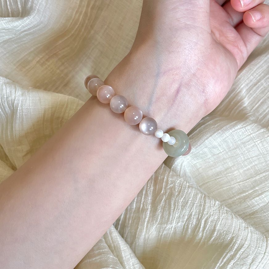 松雪院绢原创天然简约太阳石气质冷淡风手串小众法式复古感仙女详情3