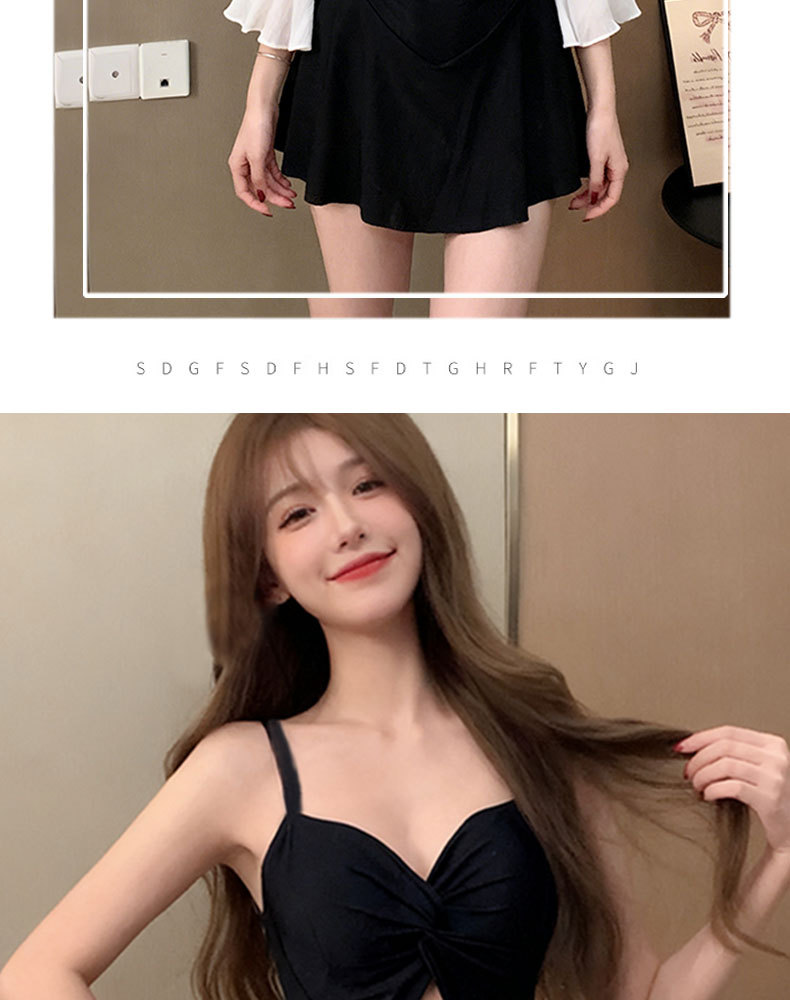 A new conservative one-piece swimsuit for women in 2026, which covers the belly and makes you look slimmer. Swimming women wear outer shirts to soak in hot springs. 125333 pic 14