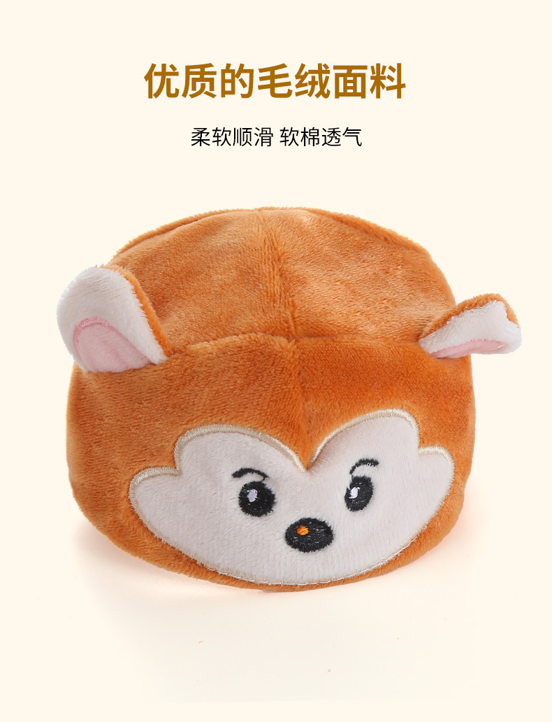 工厂批发可爱毛绒卡通动物呆萌猫咪头套魔术贴易拆易洗猫咪小帽子详情5