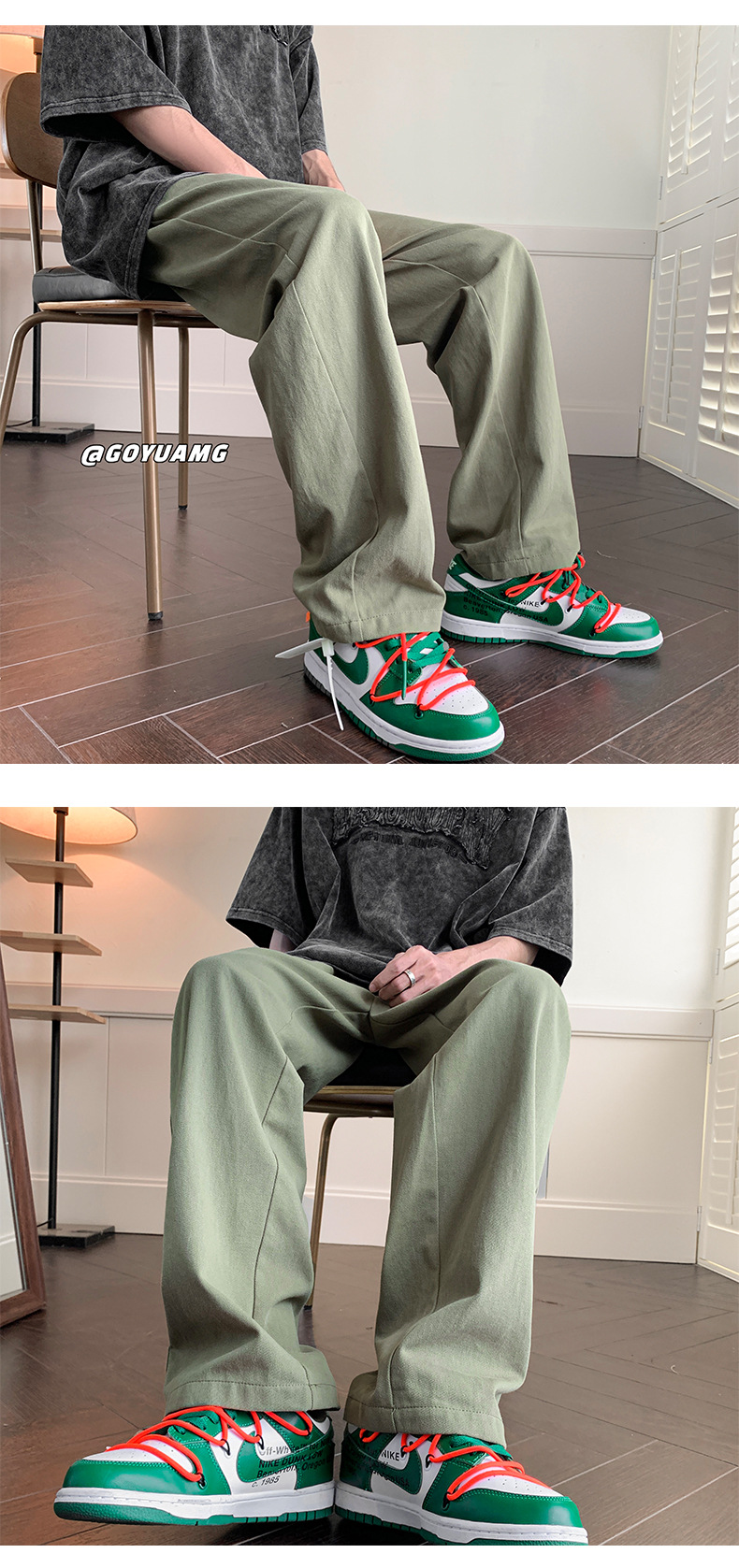 2025新款男士裤子秋冬裤子百搭设计感小众阔腿长裤日系直筒休闲裤详情8