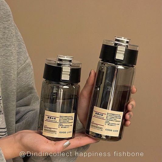 Muji pc water cup outdoor sports portable and easy-to-use cup, high appearance level, simple and durable plastic cup with tea strainer, direct drinking cup pic 2