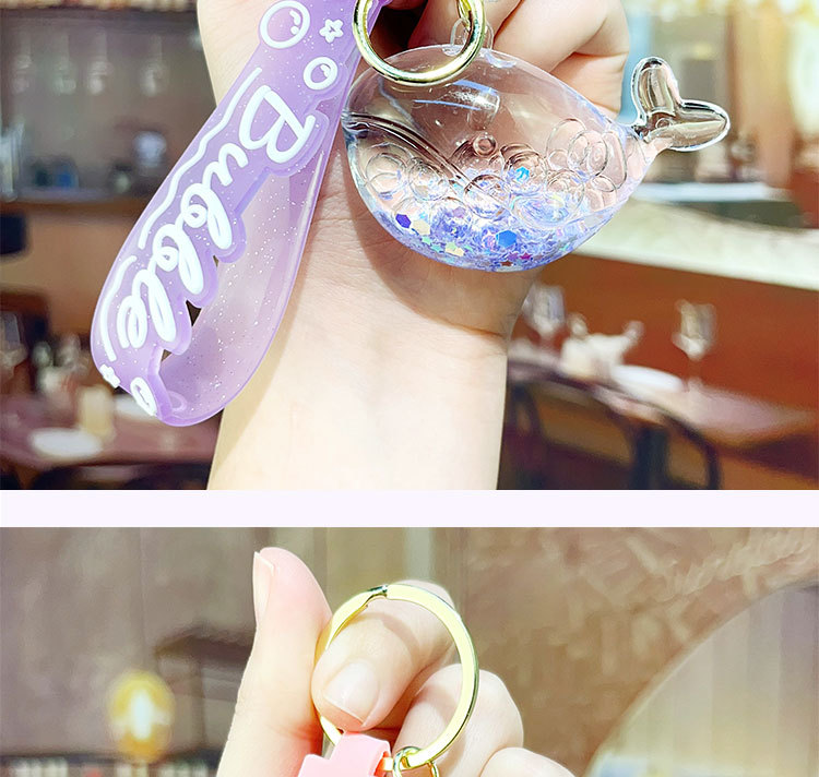 Oil-filled sand bottles, dolphin and whale keychains, bubble beads, key chains, luminous drift bottles, car schoolbags, pendants, ocean oil-filled keychains, pendants wholesale pic 12