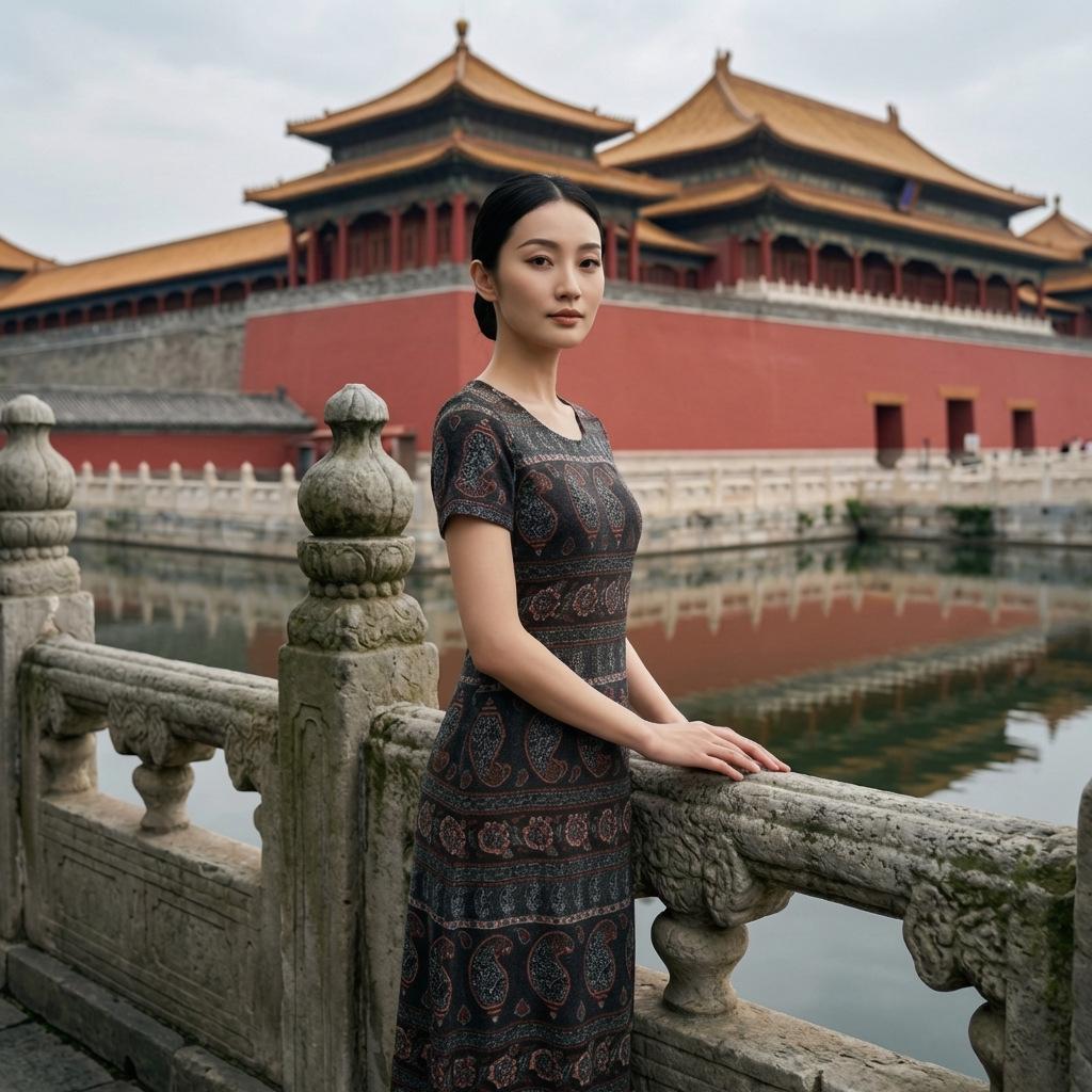 26新款女长裙连衣裙修身长裙奥代棉印花裙淑女裙民族风印花裙爆款详情6