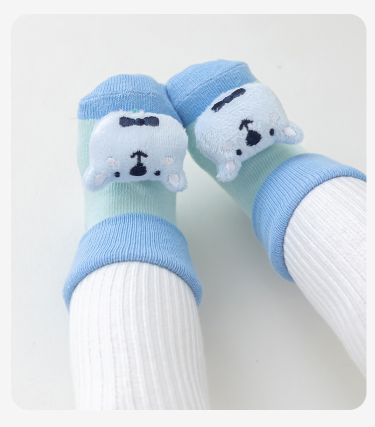 Baby socks, thin A-class floor anti-slip socks for boys and girls, 0-6 months old cartoon dolls, newborn socks pic 15