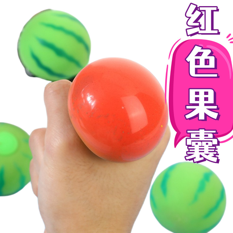 Cross-border best-selling color-changing watermelon Kneading Fun tpr stress-relieving slow rebound flour-filled simulation fruit manufacturer wholesale pic 10