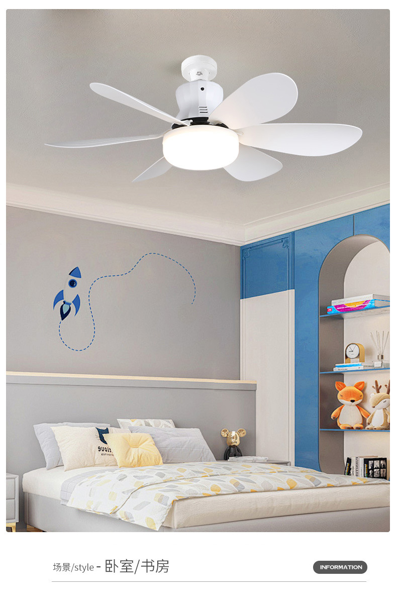 E27 screw-type new fan lamp for bedroom and kitchen led energy-saving home bedroom ceiling chandelier remote control integrated ceiling fan pic 12