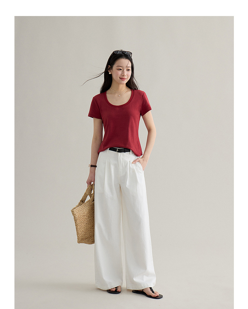 【 Blockbuster B: Super Comfortable Double-collar T-shirt with Upgraded Fabric 】 Spring short-sleeved T-shirt pic 76
