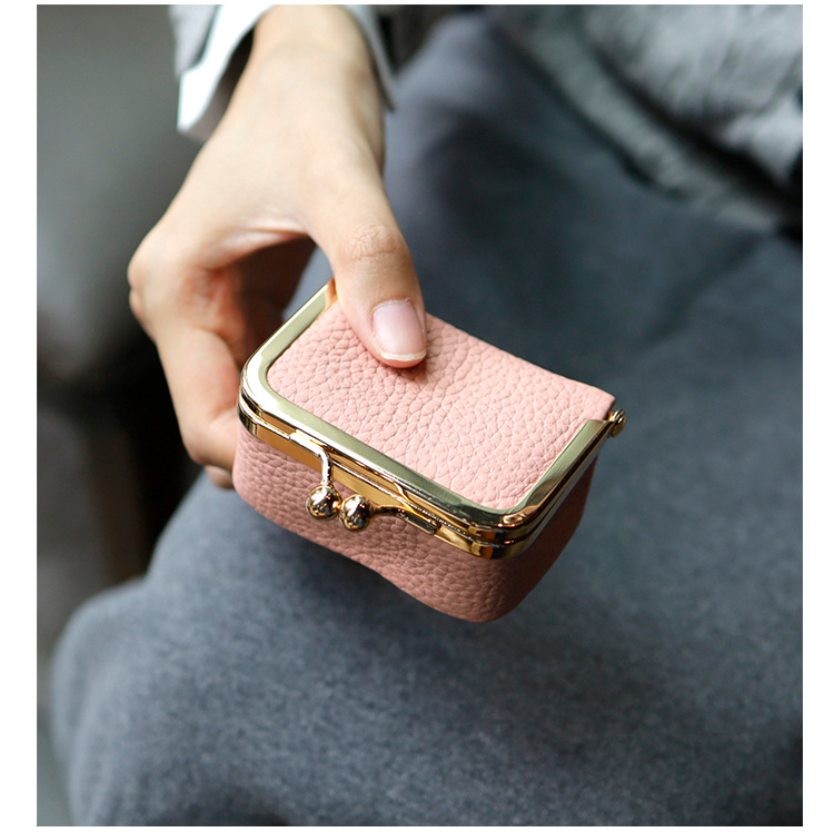 New genuine leather compact gold bag, earphone case, mini ring, necklace, earrings, jewelry bag, coin purse pic 17