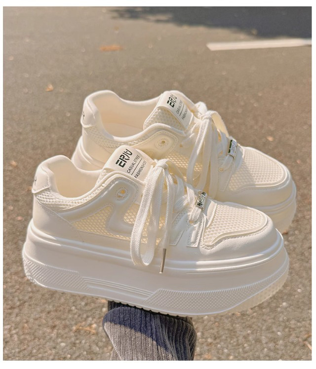 夏季女鞋2025新款网面透气厚底增高小白鞋女百搭休闲时尚运动板鞋详情15