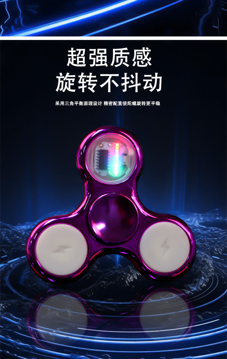 镀彩陀螺指尖带灯18变LED发光水晶儿童指尖陀螺玩具批发解压益智详情2