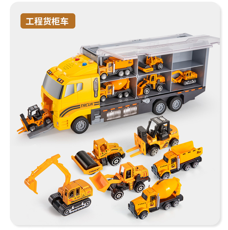 儿童玩具车模型2-3岁4宝宝仿真货柜合金小汽车男孩消防工程车套装详情17