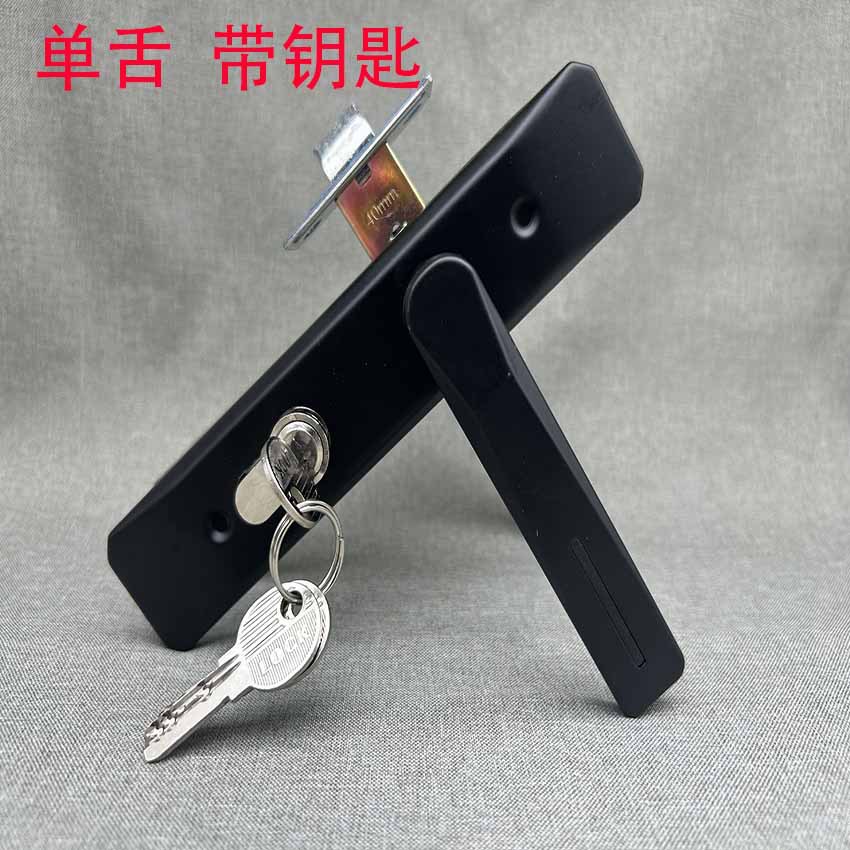 Thickened single-tongue key bathroom door lock, kitchen, toilet and washroom door, glass door, stairwell aluminum alloy door lock pic 2
