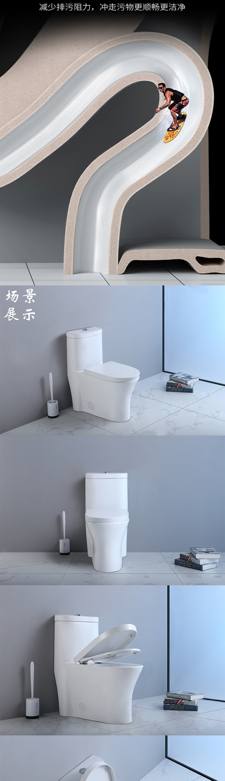 Cupc-certified cross-border exclusive large pipe toilet, silent flush ceramic toilet that is not prone to clogging pic 17