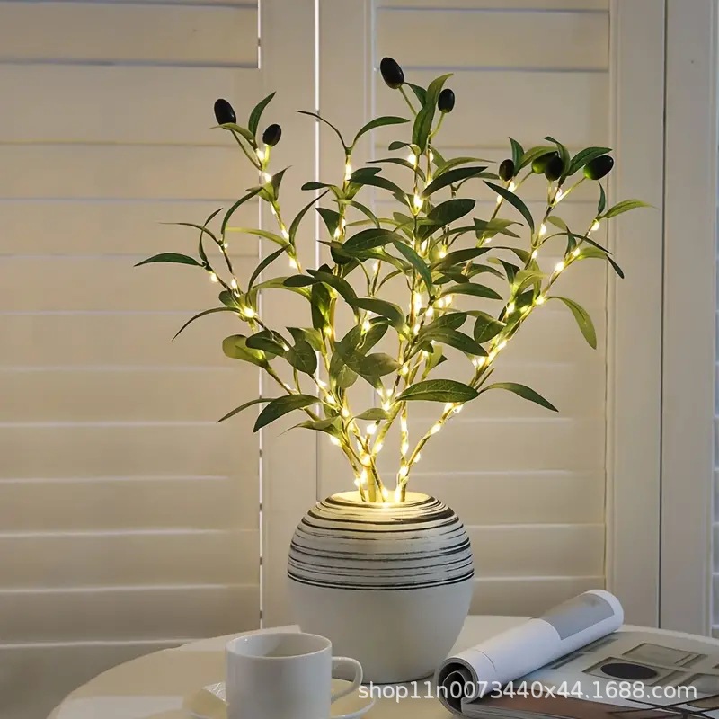 ins风热卖仿真橄榄叶   酒店婚庆家居装饰仿真植物叶子绿色橄榄叶详情3