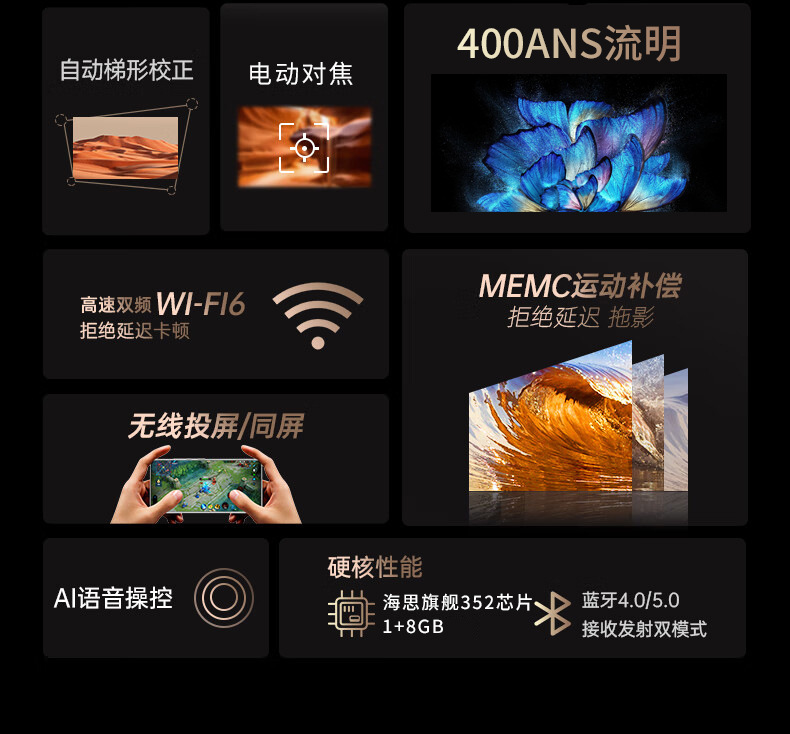 源头厂家直销家用办公投影仪双频wifi苹果安卓手机无线投家庭影院详情3