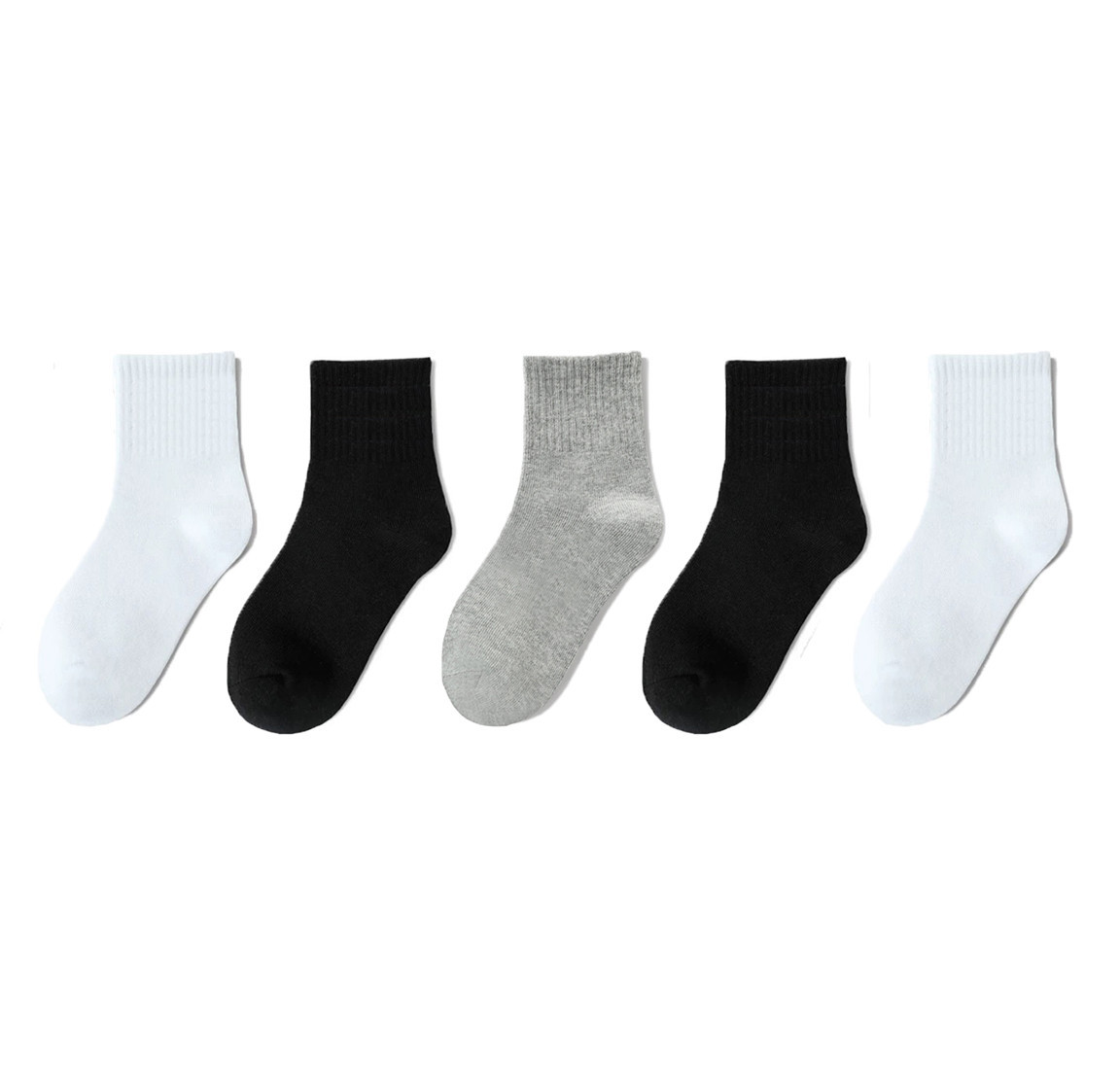 儿童袜子秋冬款男童棉袜学生白色袜子女童二杠白袜学院风长筒袜详情7