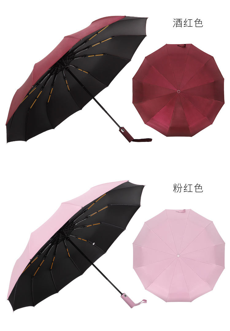 全自动折叠伞双骨加大码商务礼品广告伞批发可印LOGO雨伞详情13